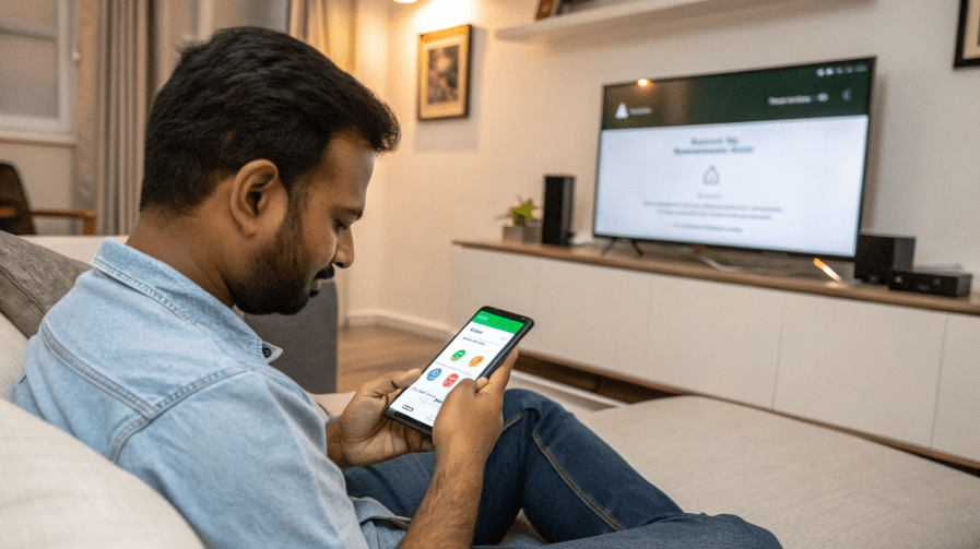 Man in India installing an APK file on an Android smartphone.