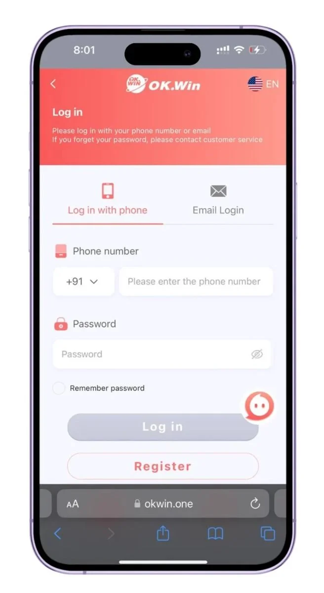 OK Win mobile game interface showing prediction rounds and betting options