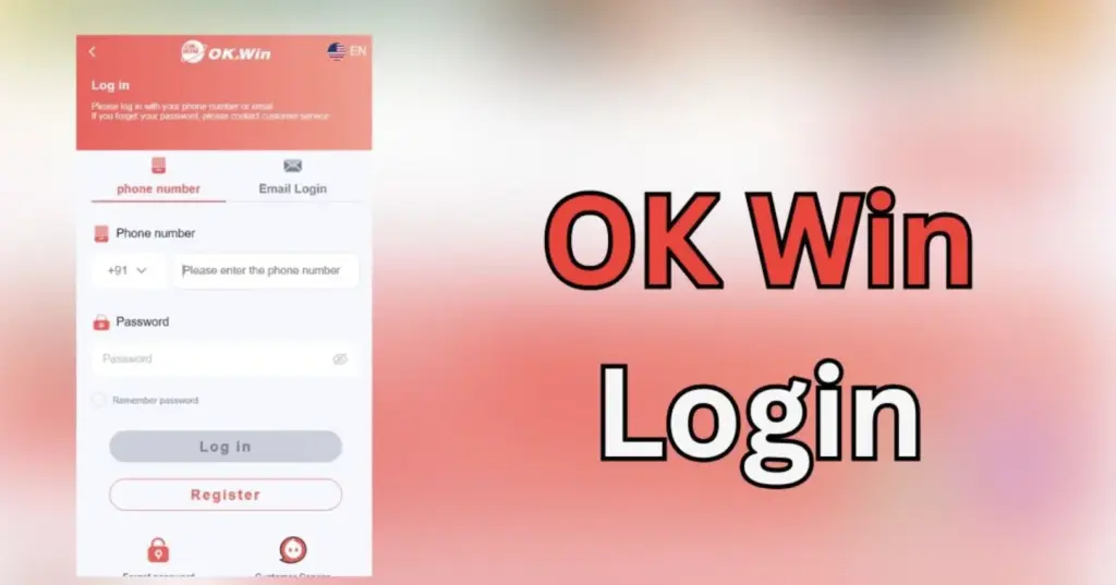 OK Win mobile registration form for creating a new user account