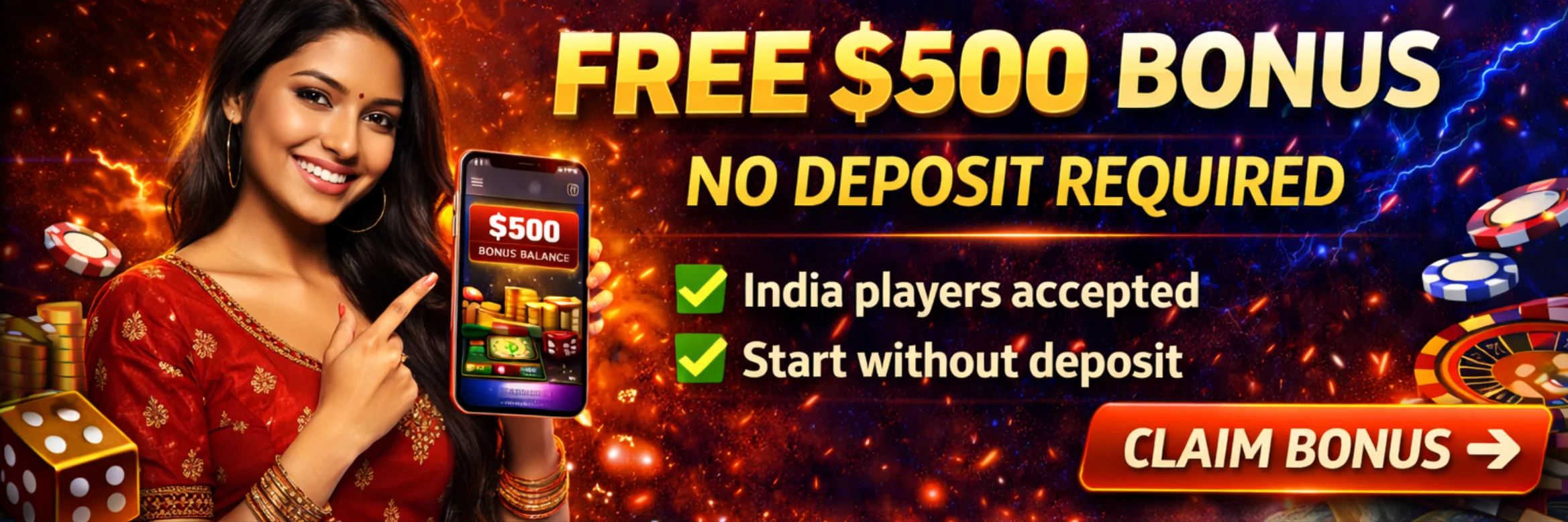 Free $500 sign up bonus India